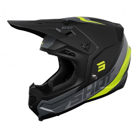 Shot Core Helmet Custom Black/Neon Yellow MIPS - XL